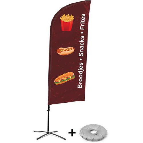 Beach flag avec pied en croix Snacks - Néerlandais - Showdown Displays Beach flag avec pied en croix Snacks - Néerlandais - Showdown Displays
