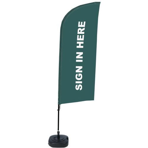 Beach Flag Alu Wind compleet - SIGN IN HERE - watertankvoet. Beach Flag Alu Wind compleet - SIGN IN HERE - watertankvoet.