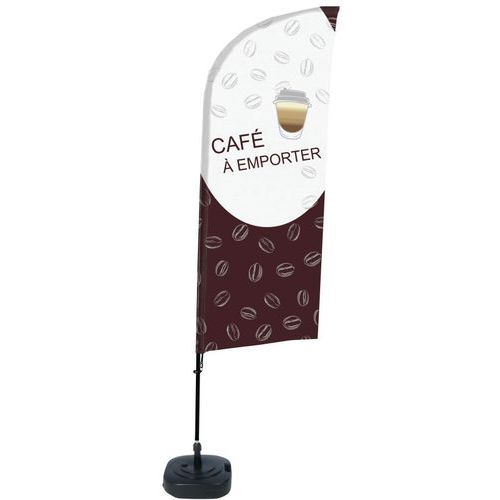 Beach Flag Alu Wind compleet - CAFE A EMPORTER - - watertankvoet. Beach Flag Alu Wind compleet - CAFE A EMPORTER - - watertankvoet.
