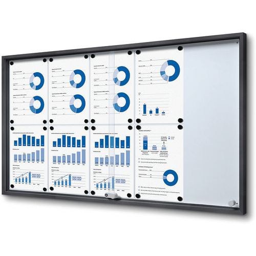 Vergrendelbare vitrine met schuifdeuren - Showdown Displays