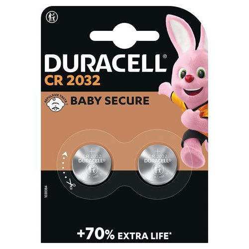 Lithiumknoopcelbatterij CR2032 - Set van 2 - Duracell Lithiumknoopcelbatterij CR2032 - Set van 2 - Duracell