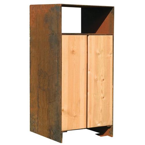 Poubelle Gavarres bois/acier 110 L Benito Poubelle Gavarres bois/acier 110 L Benito