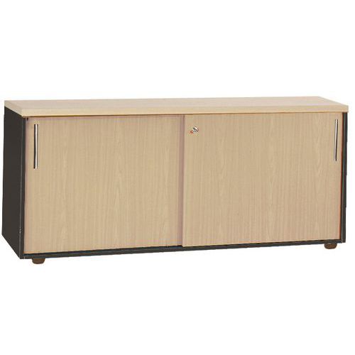 Crédence City coloris carbone avec top finition bois coloris chêne Crédence City coloris carbone avec top finition bois coloris chêne