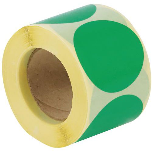 Zelfklevend rondje, verwijderbaar, rol, ø 50 mm - Manutan Expert