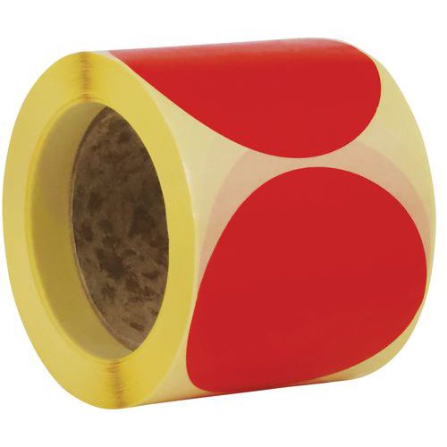 Pastille adhésive amovible en rouleau ø90mm - Manutan Expert