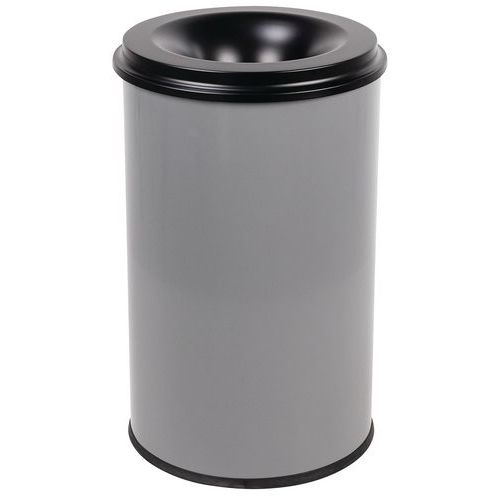 Brandwerende afvalbak Manutan Expert - 20 l tot 110 l - Zwart of grijs