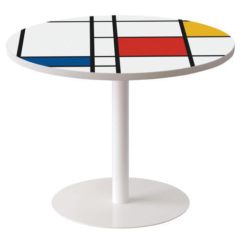 Guéridon  Ø 80 cm plateau coloris Décor - Manutan Expert