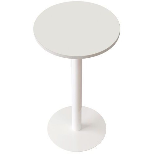 Vergadertafel Easy office - met metalen poot Ø 60 cm en wit blad Vergadertafel Easy office - met metalen poot Ø 60 cm en wit blad