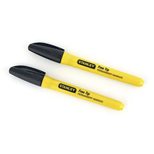 Markerstift permanent - zwart - met fijne punt (X2) - Stanley Markerstift permanent - zwart - met fijne punt (X2) - Stanley