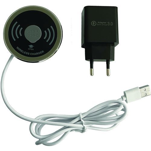 QI-oplader met AC/USB-adapter zonder boren - Hammerbacher QI-oplader met AC/USB-adapter zonder boren - Hammerbacher