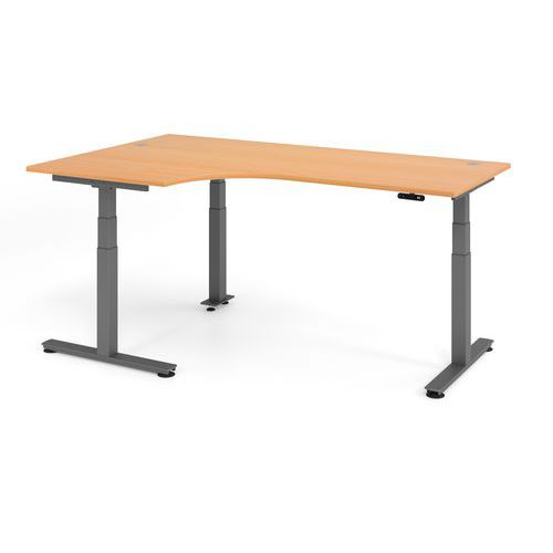 Zit- En Stabureau Elektrisch 200x120cm Hoek 90° XDSM82 - Hammerbacher