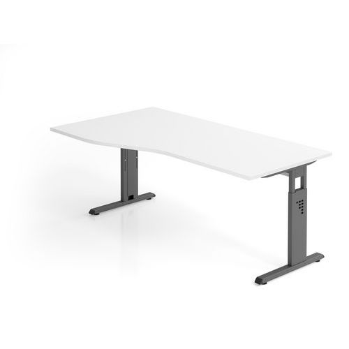 Bureau Asymmetrisch Met C-vormig Voet - 180x100 Cm - Hammerbacher