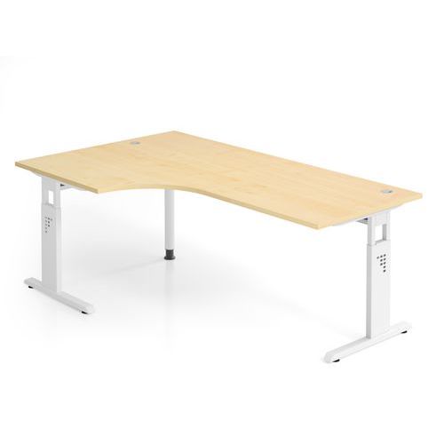 Bureau 90° Hoek Met C-voet - 200x120 Cm Serie O - Hammerbacher