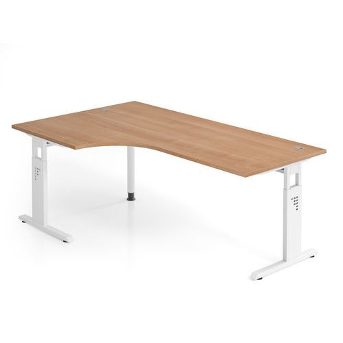 Bureau 90° Hoek Met C-voet - 200x120 Cm Serie O - Hammerbacher