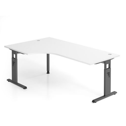Bureau 90° Hoek Met C-voet - 200x120 Cm Serie O - Hammerbacher