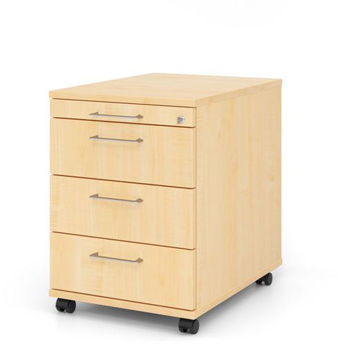 Ladeblok verrijdbaar met 3 laden draadhandvat D 58cm - Hammerbacher Ladeblok verrijdbaar met 3 laden draadhandvat D 58cm - Hammerbacher