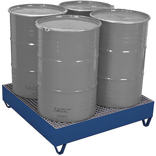 Bac de rétention avec caillebotis pour 4 fûts de 200 litres Bac de rétention avec caillebotis pour 4 fûts de 200 litres