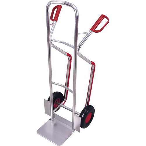 Aluminium steekwagen met lekvrije wielen Aluminium steekwagen met lekvrije wielen