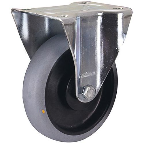 Roulette fixe en caoutchouc plein ESD, 160 x 50 mm, gris Roulette fixe en caoutchouc plein ESD, 160 x 50 mm, gris