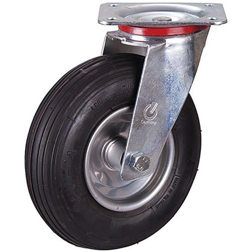 Zwenkwiel met luchtband, 230 x 65 mm, zwart Zwenkwiel met luchtband, 230 x 65 mm, zwart