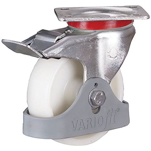 Roulette pivotante avec frein à bandage en polyamide, 125 x 38 mm Roulette pivotante avec frein à bandage en polyamide, 125 x 38 mm