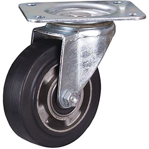 Zwenkwiel elastisch rubber 125 x 40 mm zwart Zwenkwiel elastisch rubber 125 x 40 mm zwart