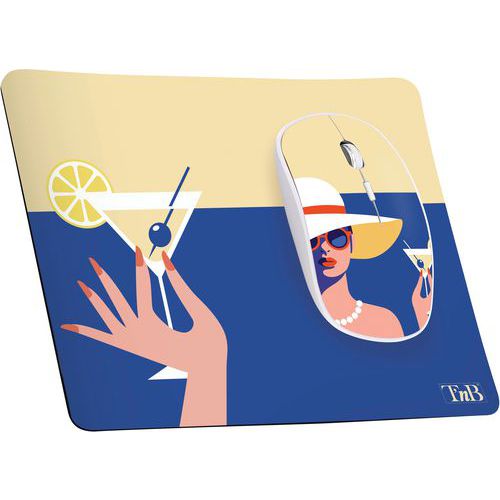 Muis draadloos Cocktail Exclusiev en muismat - T'nB Muis draadloos Cocktail Exclusiev en muismat - T'nB