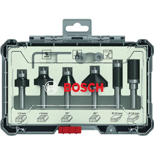 Frezenset in cassette 6 delig - Afronden en profileren 6 mm - Bosch Frezenset in cassette 6 delig - Afronden en profileren 6 mm - Bosch