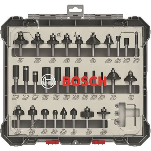 Frezenset in cassette 30 delig - 8 mm - Bosch Frezenset in cassette 30 delig - 8 mm - Bosch