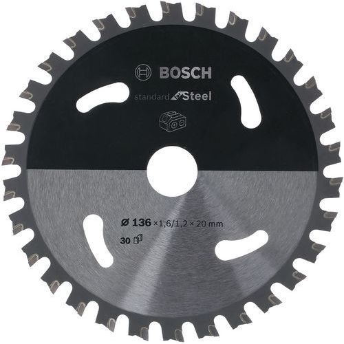 Cirkelzaagblad voor accu-ijzerzagen, Asgat Ø: 20 mm, Ø: 14 cm, Aantal tanden: 30, Materiaal: Staal