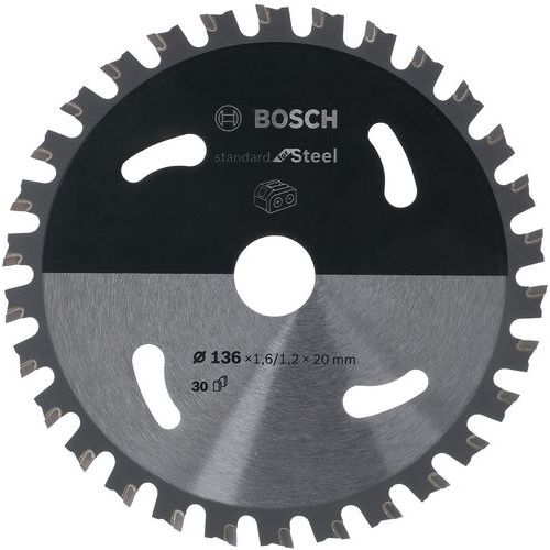Cirkelzaagblad voor accu-ijzerzagen, Asgat Ø: 20 mm, Ø: 16 cm, Aantal tanden: 40, Materiaal: Staal