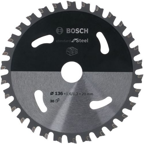Cirkelzaagblad voor accu-ijzerzagen, Asgat Ø: 20 mm, Ø: 17.3 cm, Aantal tanden: 36, Materiaal: Staal