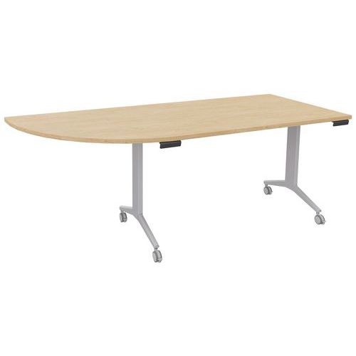 Tafel met draaiplateau Avel met geïntegreerde hoek aluminium voet op wielen Tafel met draaiplateau Avel met geïntegreerde hoek aluminium voet op wielen