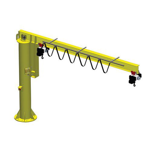Set kolomzwenkkraan 360° met elektrische takel - hefvermogen 500 kg - Hadef Set kolomzwenkkraan 360° met elektrische takel - hefvermogen 500 kg - Hadef