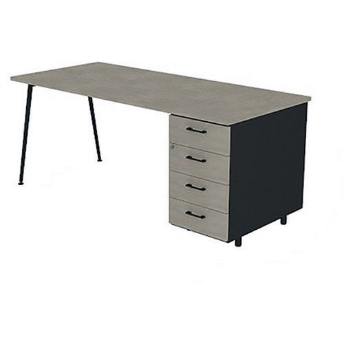 Bureau met ladeblok 140x80 cm HB 4 - Quadrifoglio - Manutan.be