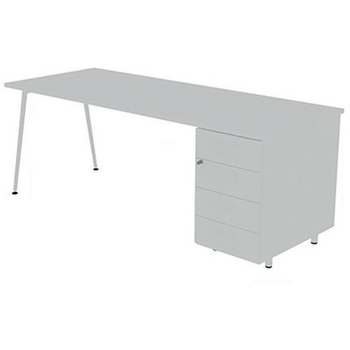 Bureau avec plateau 160x80 cm avec caisson HB 4 tiroirs Solal - Quadrifoglio Bureau avec plateau 160x80 cm avec caisson HB 4 tiroirs Solal - Quadrifoglio