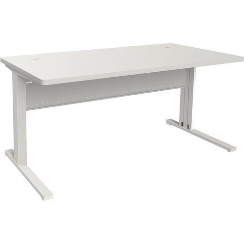 ADEMA+ Bureau 80x80 cm plateau méla Blanc/piétement argent ADEMA+ Bureau 80x80 cm plateau méla Blanc/piétement argent
