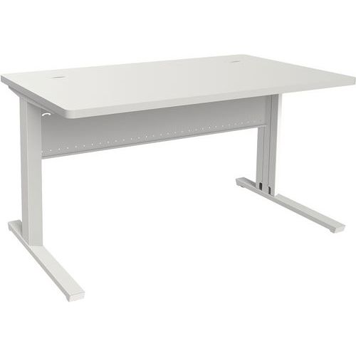 ADEMA+ Bureau 80x80 cm plateau méla Blanc/piétement argent ADEMA+ Bureau 80x80 cm plateau méla Blanc/piétement argent