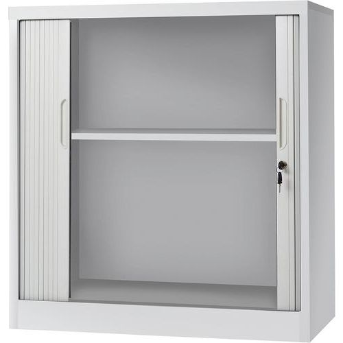 Lage kast met roldeuren - Lichtgrijs - Manutan Lage kast met roldeuren - Lichtgrijs - Manutan