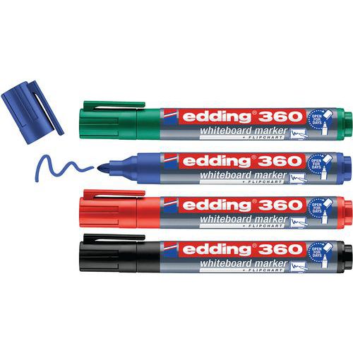 Uitwisbare marker voor whiteboards - Set van 4 - Edding 360 Uitwisbare marker voor whiteboards - Set van 4 - Edding 360