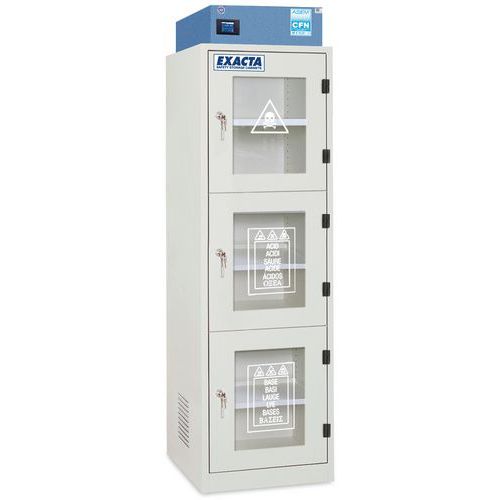 Kast met filtering, glazen deur en alarm - Exacta