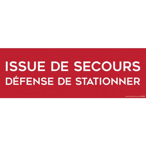 Verkeersbord ISSUE DE SECOURS DEFENSE DE STATIONNER Verkeersbord ISSUE DE SECOURS DEFENSE DE STATIONNER