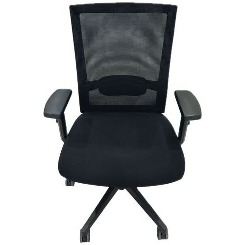 Siège de bureau reconditionné noir avec accoudoirs réglables en hauteur Siège de bureau reconditionné noir avec accoudoirs réglables en hauteur