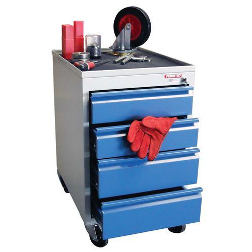 Bloc 4 tiroirs mobile 250 kg L470 x P625 x H620 mm - FIMM Bloc 4 tiroirs mobile 250 kg L470 x P625 x H620 mm - FIMM