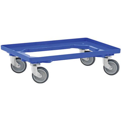 Dolly van polypropyleen blauw 600x400 mm - draagkracht 250 kg Dolly van polypropyleen blauw 600x400 mm - draagkracht 250 kg