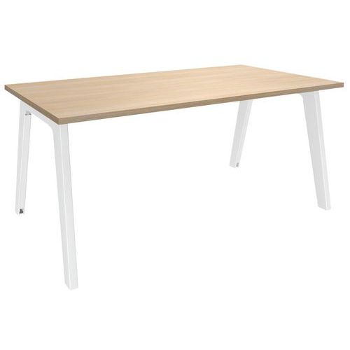 Bureau simple face chêne clair/blanc Steely 