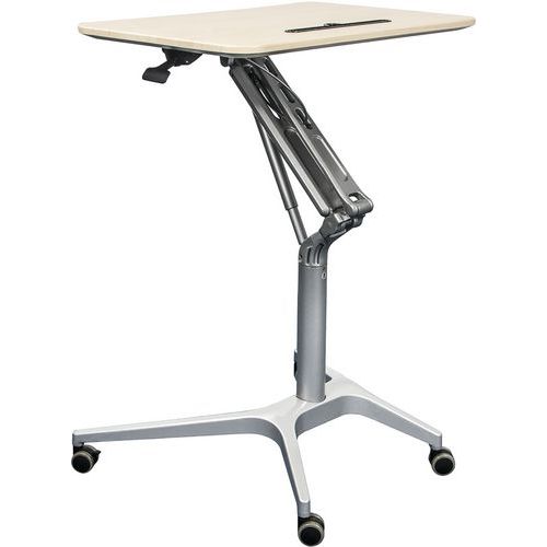 Mini-bureau met verstelbaar plateau op wielen Mini-bureau met verstelbaar plateau op wielen