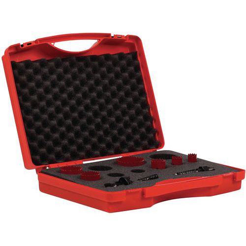 Set van 6 gatenzagen van twee soorten metaal HSS, Ø 19 tot 57mm - Manutan Expert Set van 6 gatenzagen van twee soorten metaal HSS, Ø 19 tot 57mm - Manutan Expert