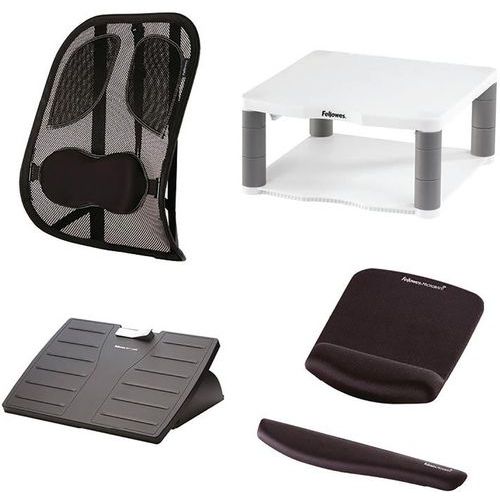 Ergonomiepakket voor thuiswerken Confort Plus + gratis polssteun! - Fellowes Ergonomiepakket voor thuiswerken Confort Plus + gratis polssteun! - Fellowes