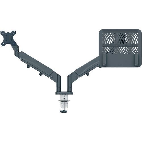 Monitorarm en Laptoparm Ergo ruimtebesparend dubbel - Leitz Monitorarm en Laptoparm Ergo ruimtebesparend dubbel - Leitz